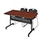 Kobe Rectangle FlipTop Table, 48" W, 29" H, Laminate Top, Cherry MKFTM4830CH44BK - alternate 1